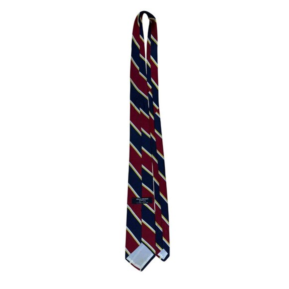 Brooks Brothers Mens Red & Navy Silk Striped Necktie Classic Style - Picture 5 of 7